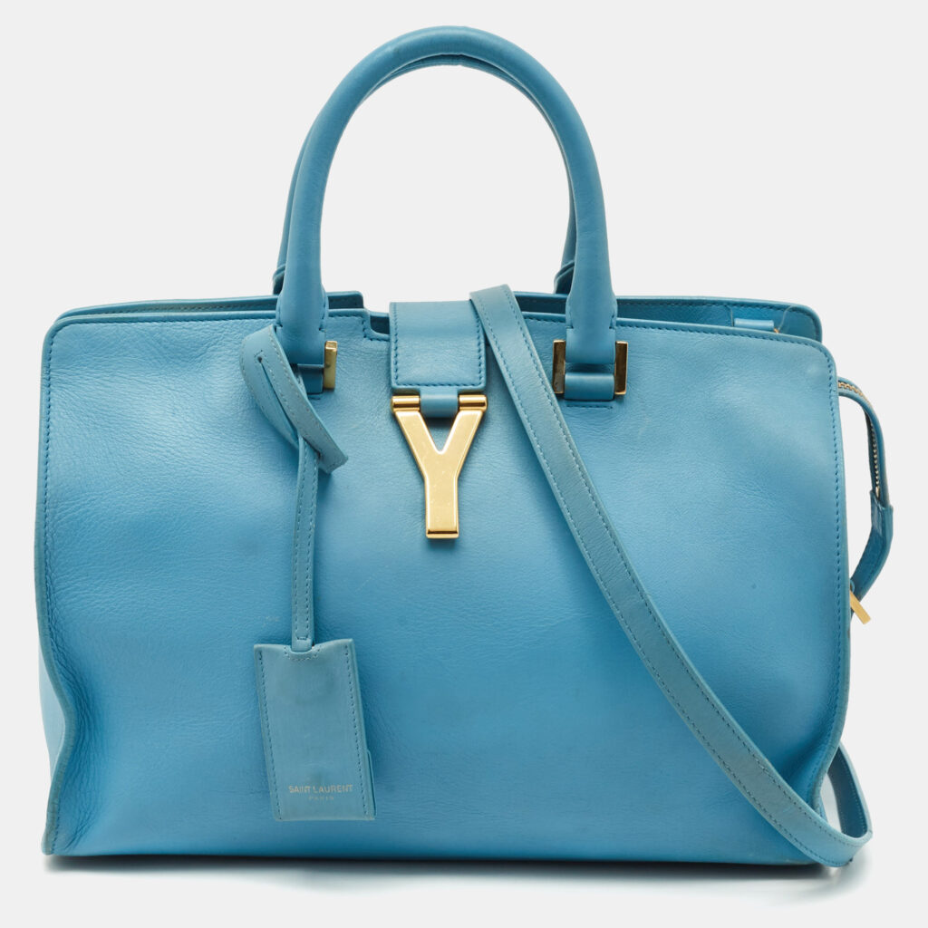 luxury-women-saint-laurent-paris-used-handbags-p1183278-017-1.jpg Saint Laurent Light Blue Leather Small Cabas Chyc Tote