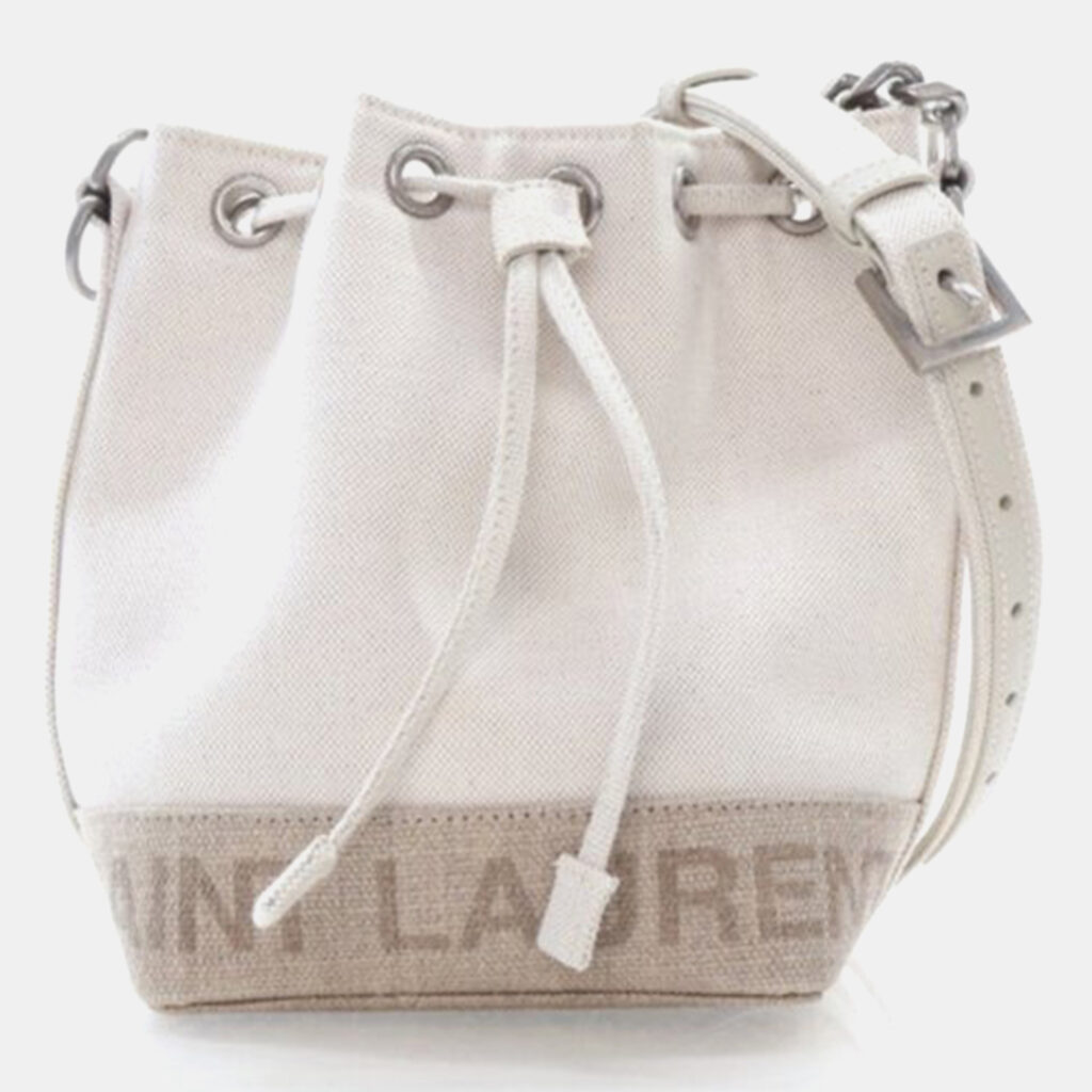 Saint Laurent Rive Gauche Canvas Bucket Bag Saint Laurent Rive Gauche Canvas Bucket Bag