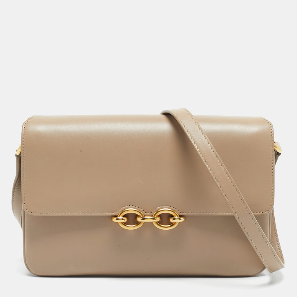 Saint Laurent Beige Leather Le Maillon Shoulder Bag