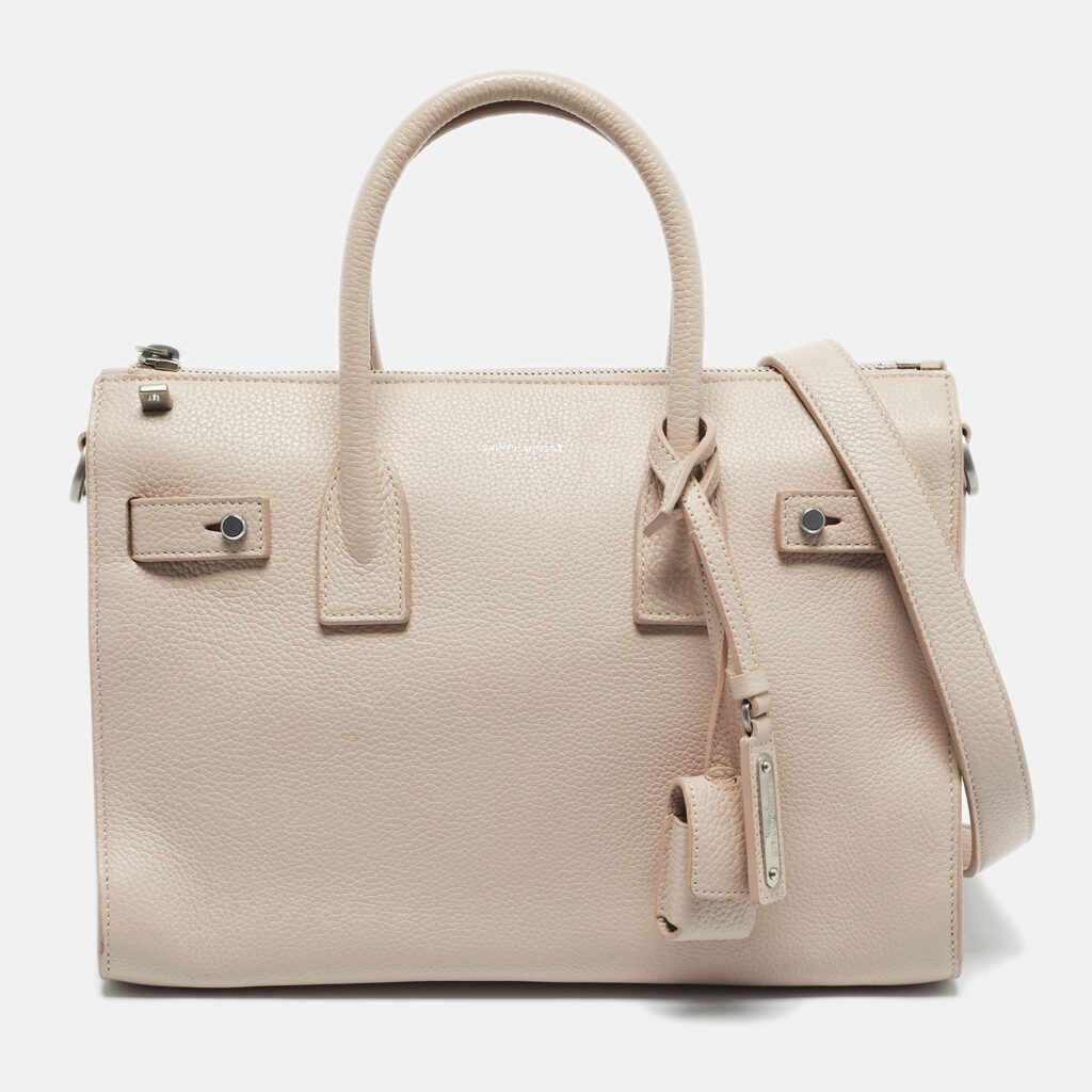 Saint Laurent Light Pink Leather Baby Sac De Jour Souple Tote Saint Laurent Light Pink Leather Baby Sac De Jour Souple Tote