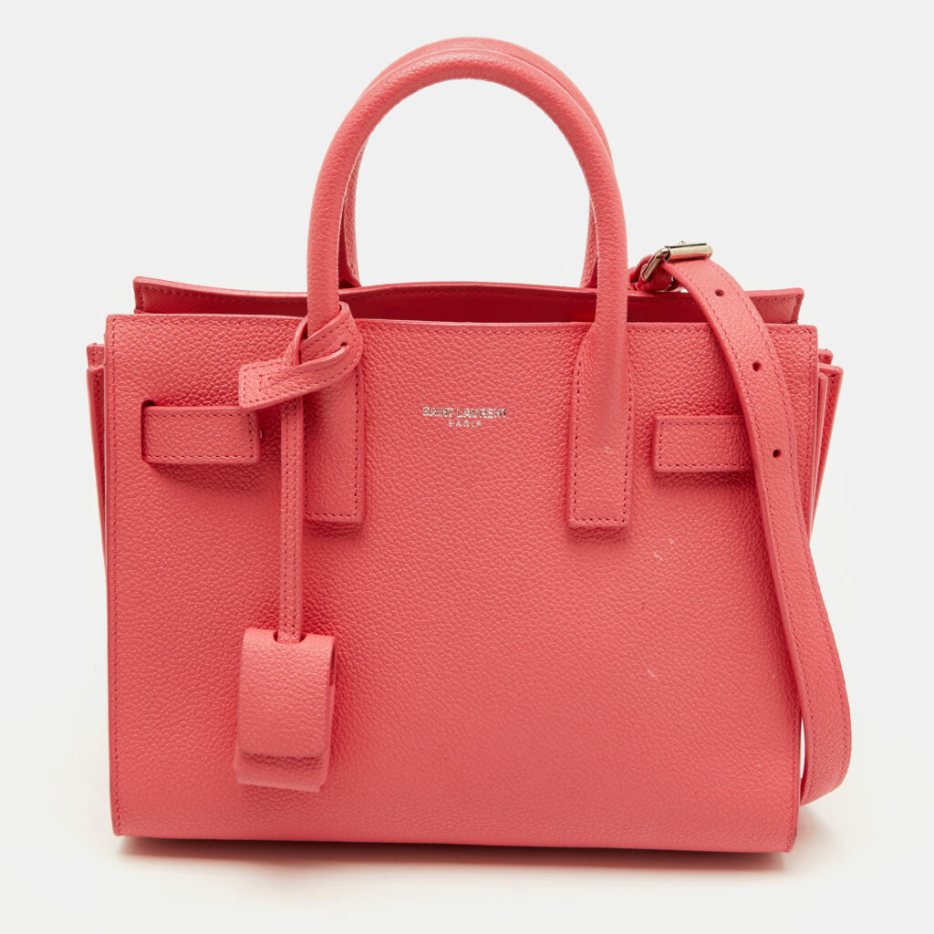 Saint Laurent Pink Leather Nano Classic Sac De Jour Tote Saint Laurent Pink Leather Nano Classic Sac De Jour Tote