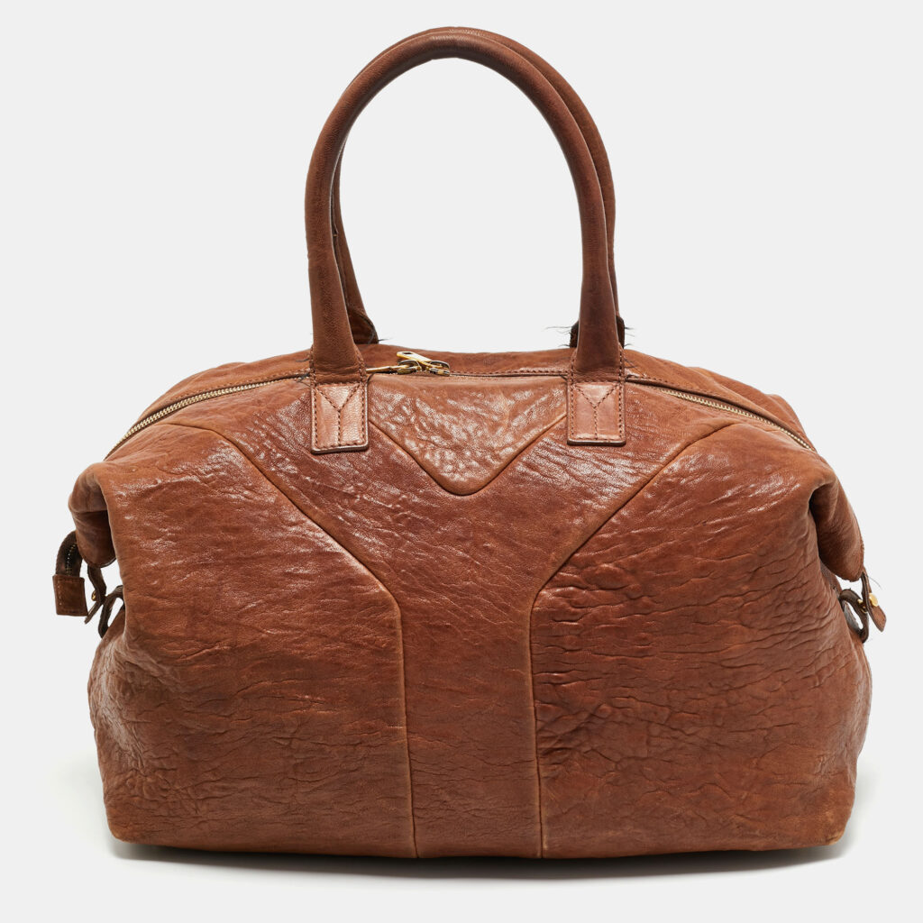 Yves Saint Laurent Brown Pebbled Leather Easy Y Satchel Yves Saint Laurent Brown Pebbled Leather Easy Y Satchel