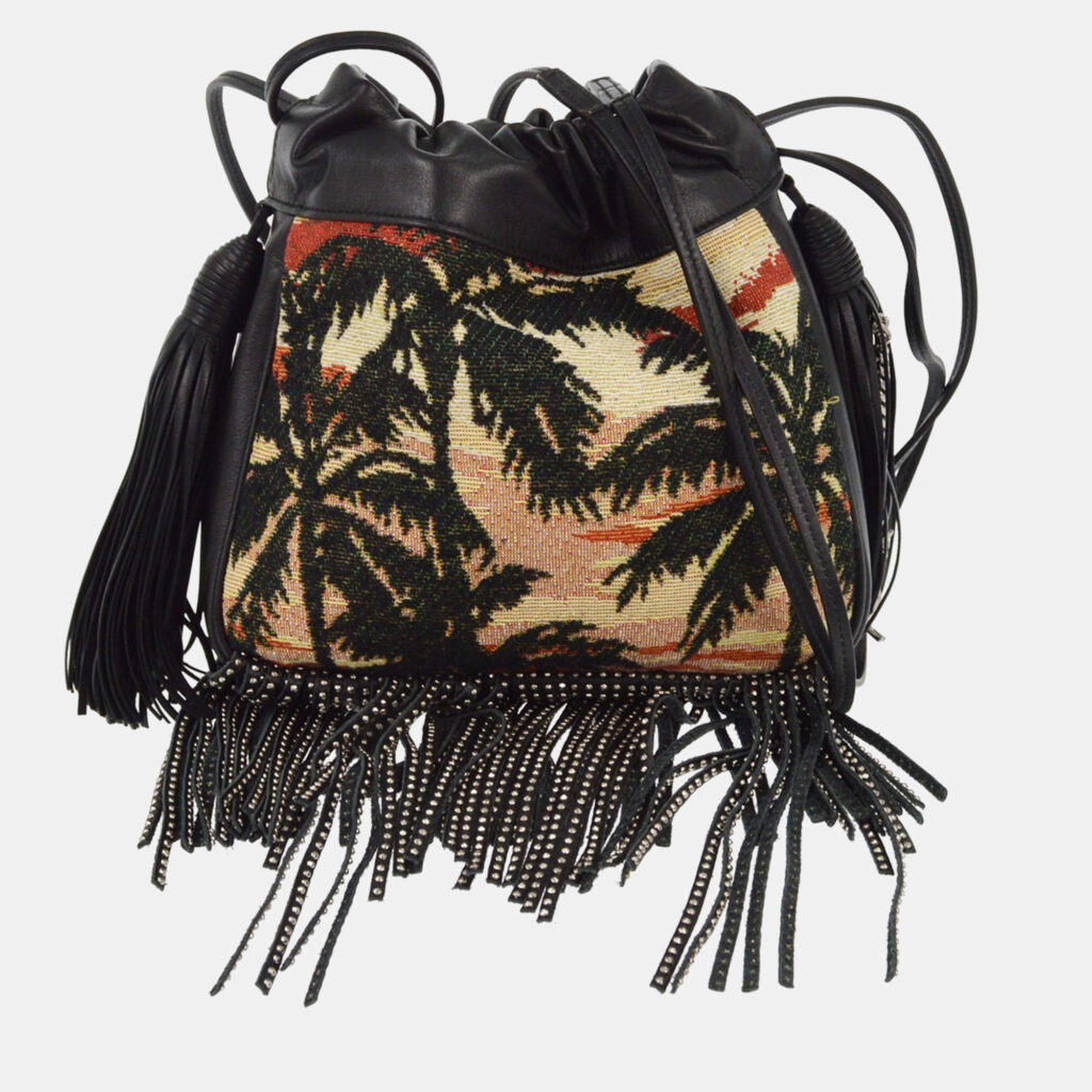 luxury-women-saint-laurent-paris-used-handbags-p1217023-005-1.jpg Saint Laurent Black Helena Bucket Bag Fringe Shoulder Bag