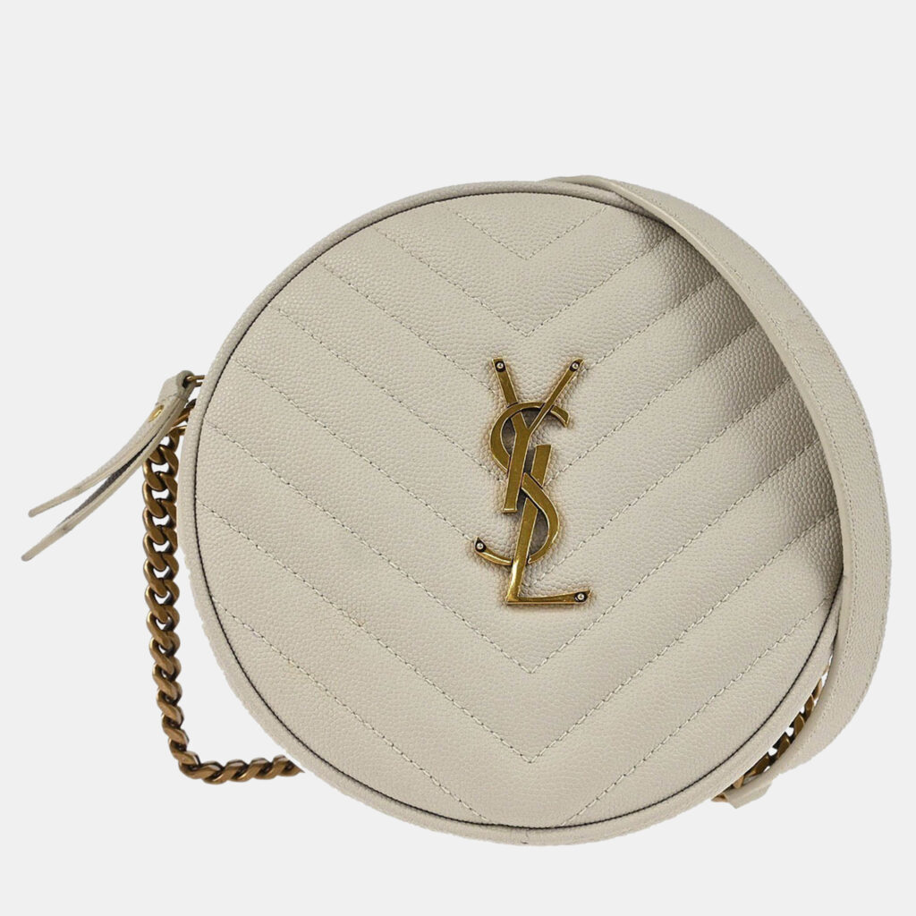Saint Laurent White Leather Vinyl Shoulder Bag Saint Laurent White Leather Vinyl Shoulder Bag