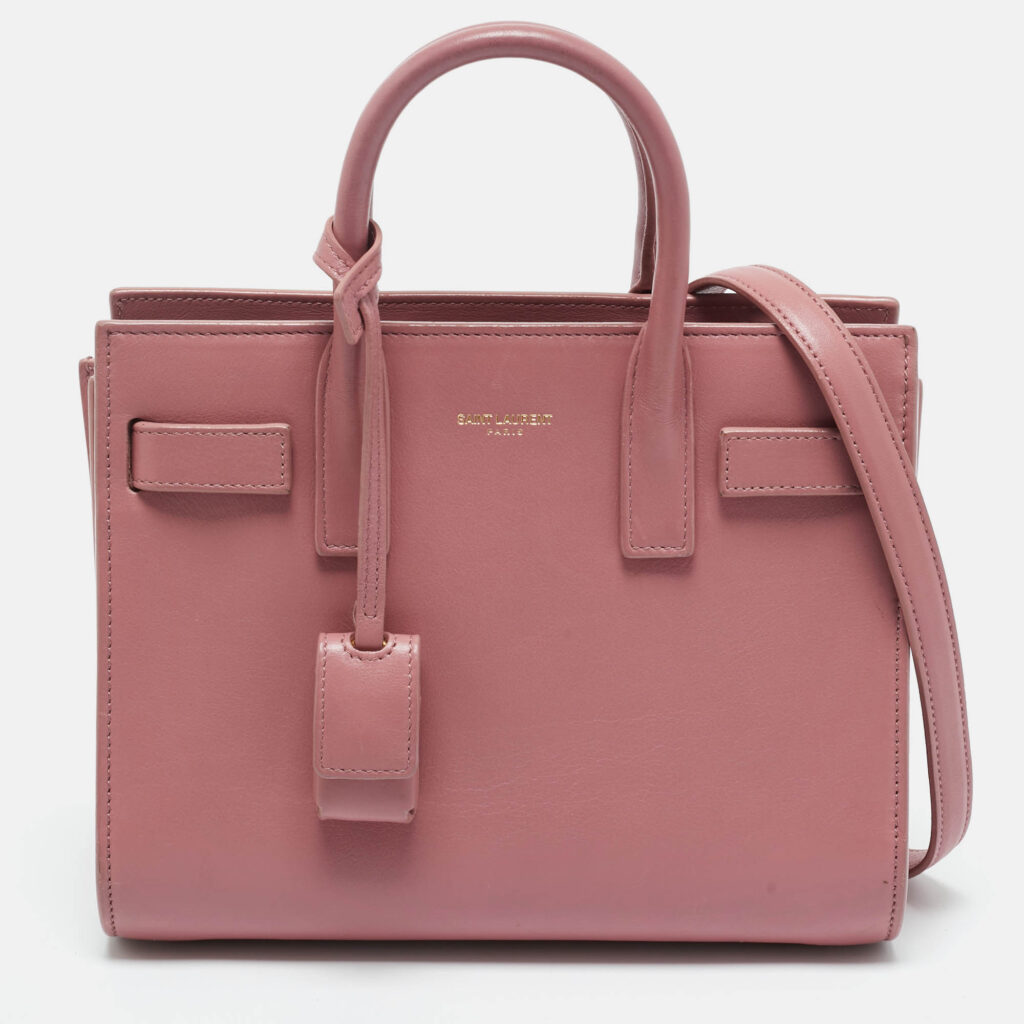 Saint Laurent Pink Leather Nano Classic Sac De Jour Tote Saint Laurent Pink Leather Nano Classic Sac De Jour Tote