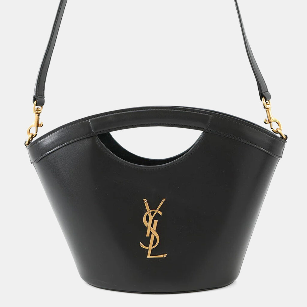 Saint Laurent Paris Seria Tote Bag Black Leather Size Mini
