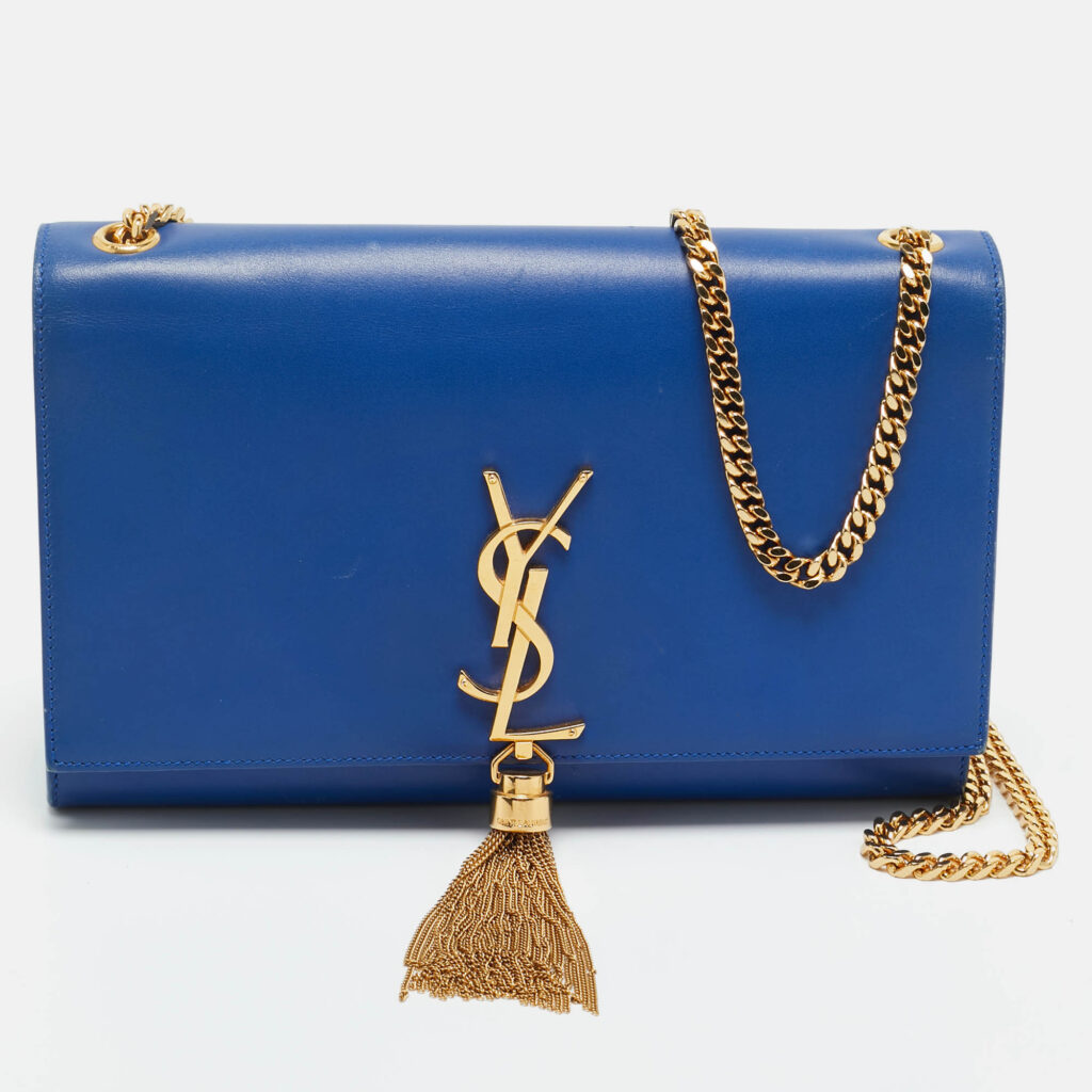 Saint Laurent Blue Leather Medium Kate Tassel Shoulder Bag Saint Laurent Blue Leather Medium Kate Tassel Shoulder Bag