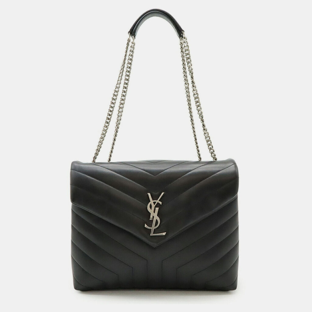 Yves Saint Laurent Lulu Medium Chain Shoulder Bag In Y-Quilted Leather Black