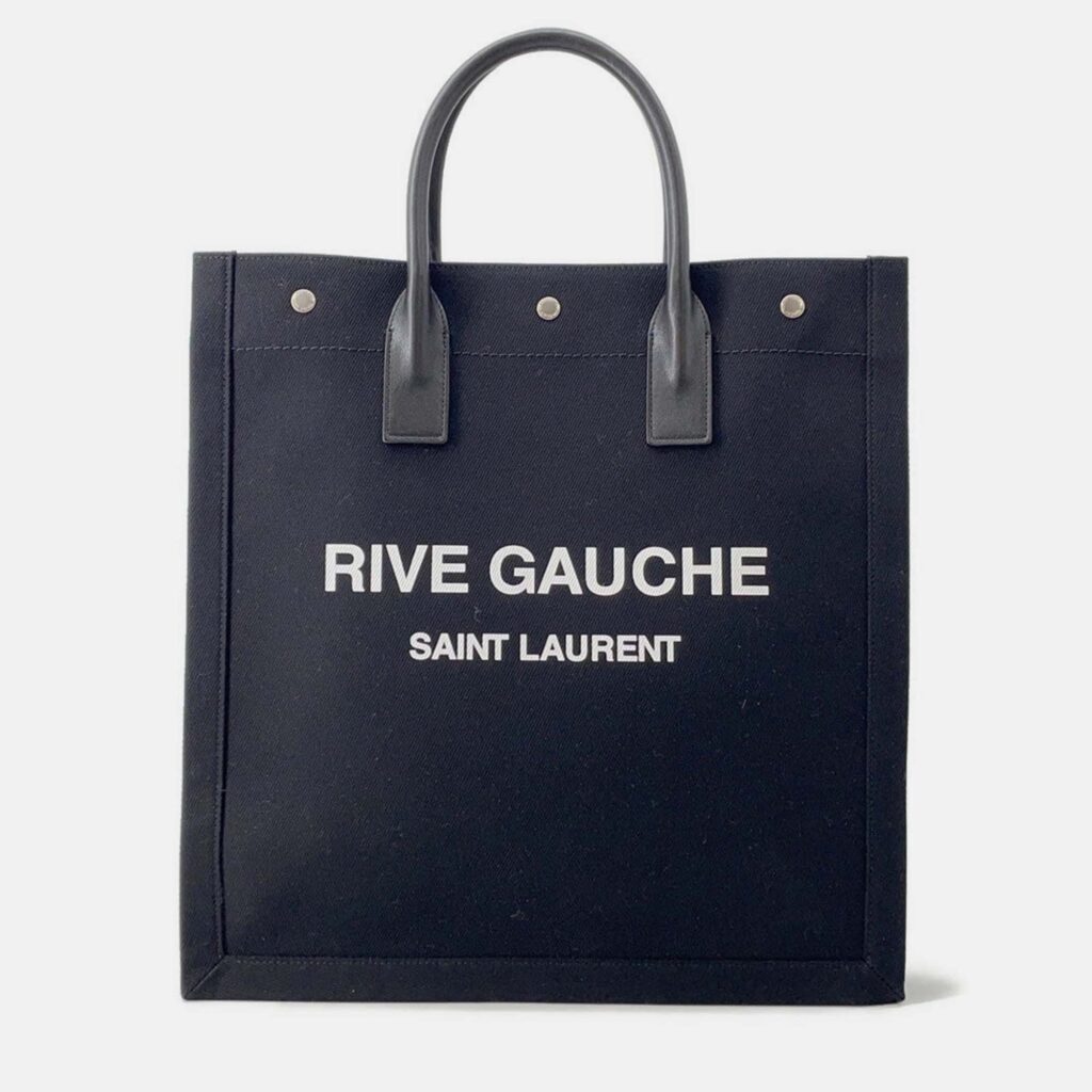 Saint Laurent Paris Rive Gauche Tote Bag Black Canvas Saint Laurent Paris Rive Gauche Tote Bag Black Canvas