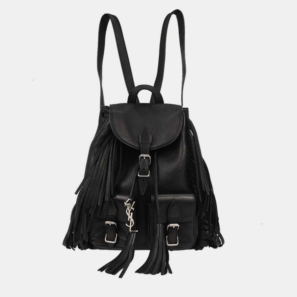 Saint Laurent Black Fringe Festival Backpack Saint Laurent Black Fringe Festival Backpack