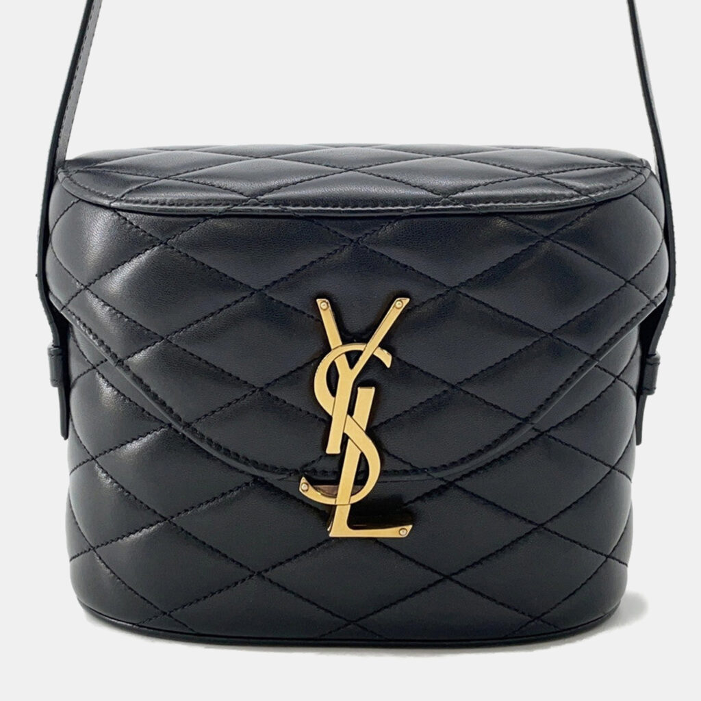 Saint Laurent Paris June Box Shoulder Bag Black Leather