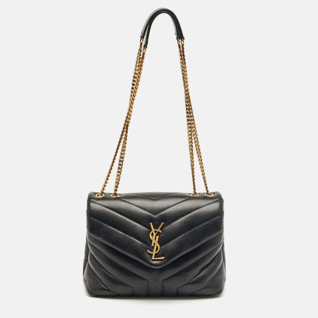 Saint Laurent Black Matelassé Leather Small Loulou Shoulder Bag Saint Laurent Black Matelassé Leather Small Loulou Shoulder Bag
