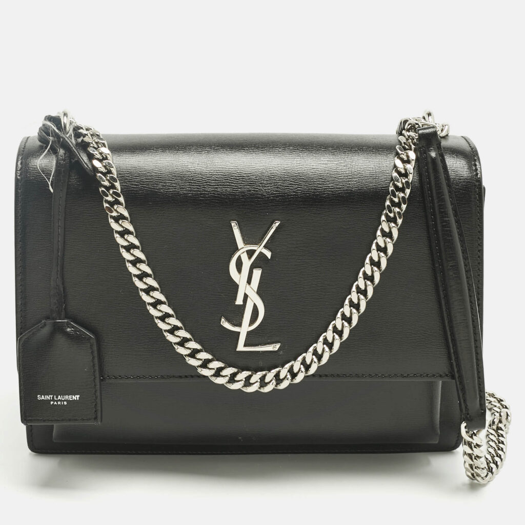 Saint Laurent Black Leather Medium Sunset Shoulder Bag Saint Laurent Black Leather Medium Sunset Shoulder Bag