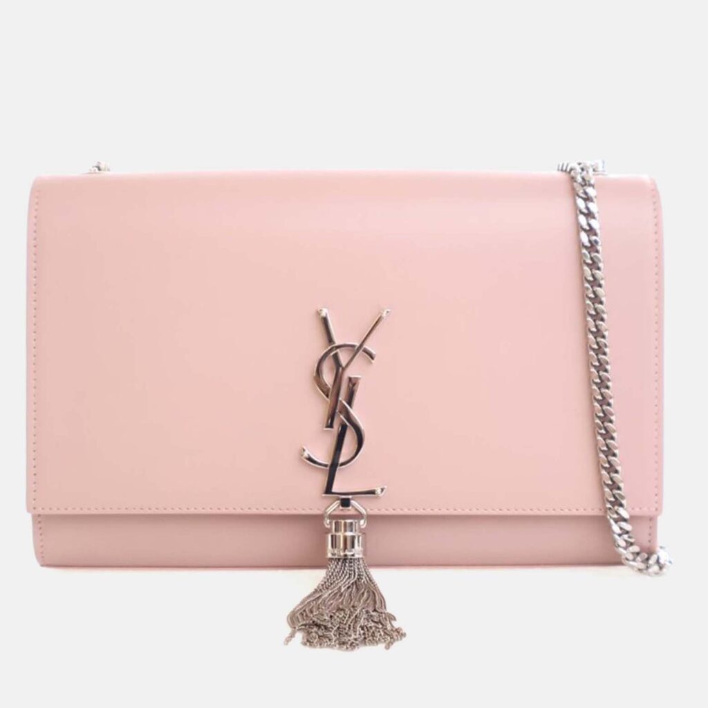 Saint Laurent Medium Pink Calfskin Kate Tassle Bag