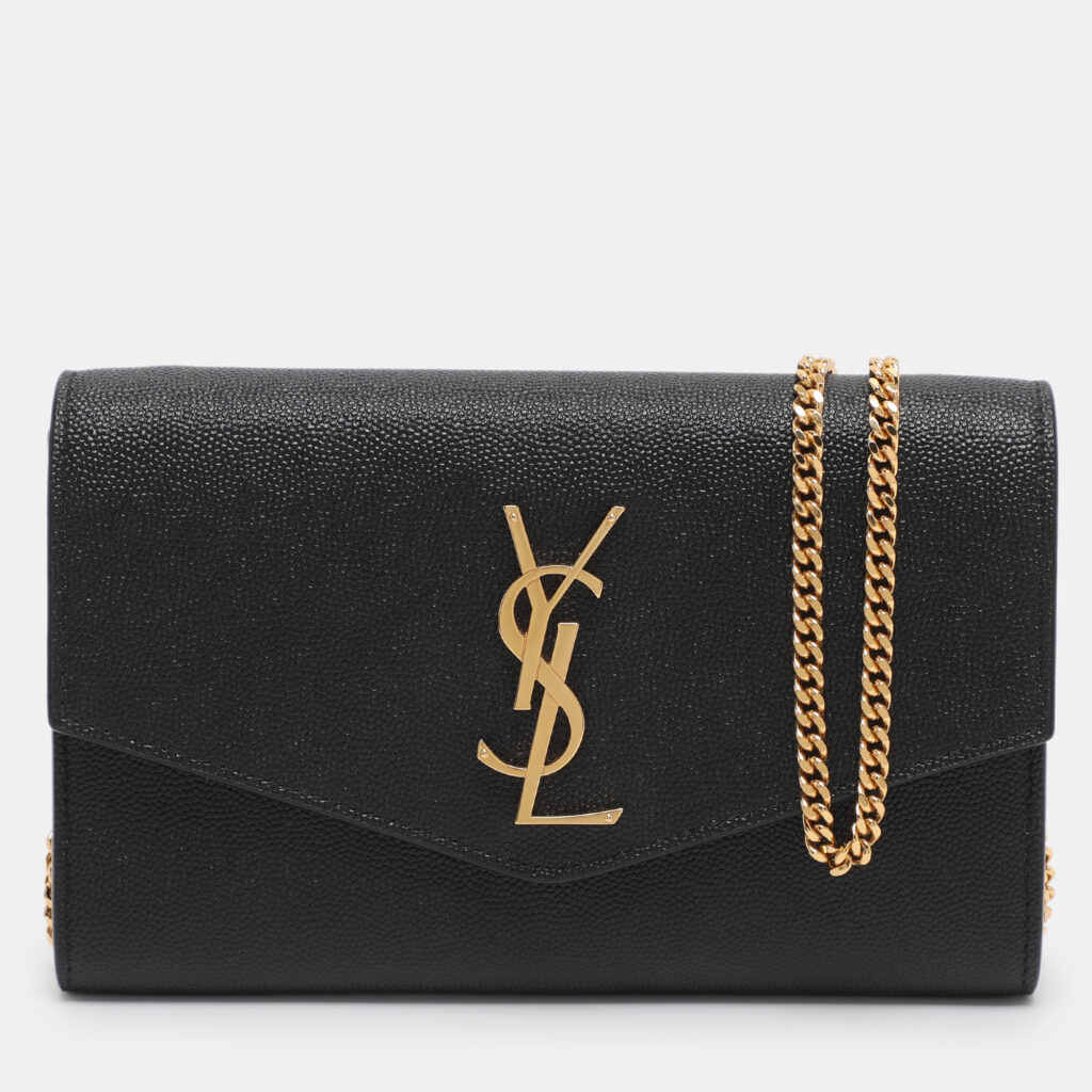 Saint Laurent Uptown Black Leather Wallet On Chain Saint Laurent Uptown Black Leather Wallet On Chain