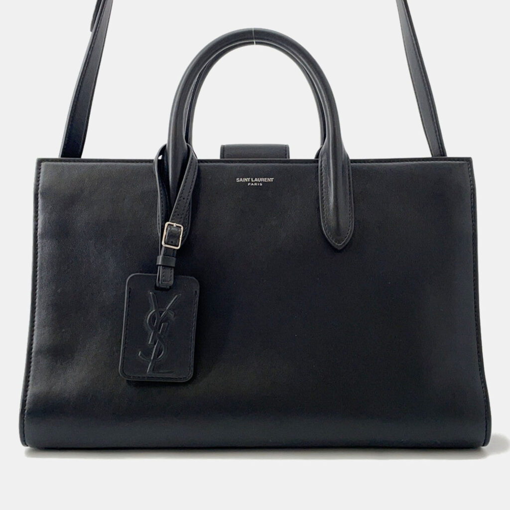 Saint Laurent Paris Jane Hand Bag Black Leather Saint Laurent Paris Jane Hand Bag Black Leather