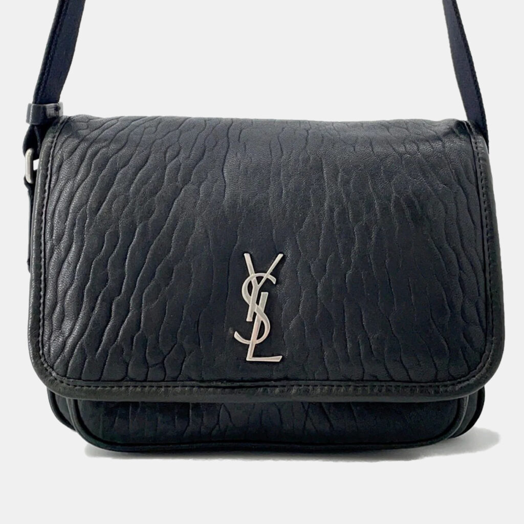 Saint Laurent Paris Niki Shoulder Bag Black Leather Size Small