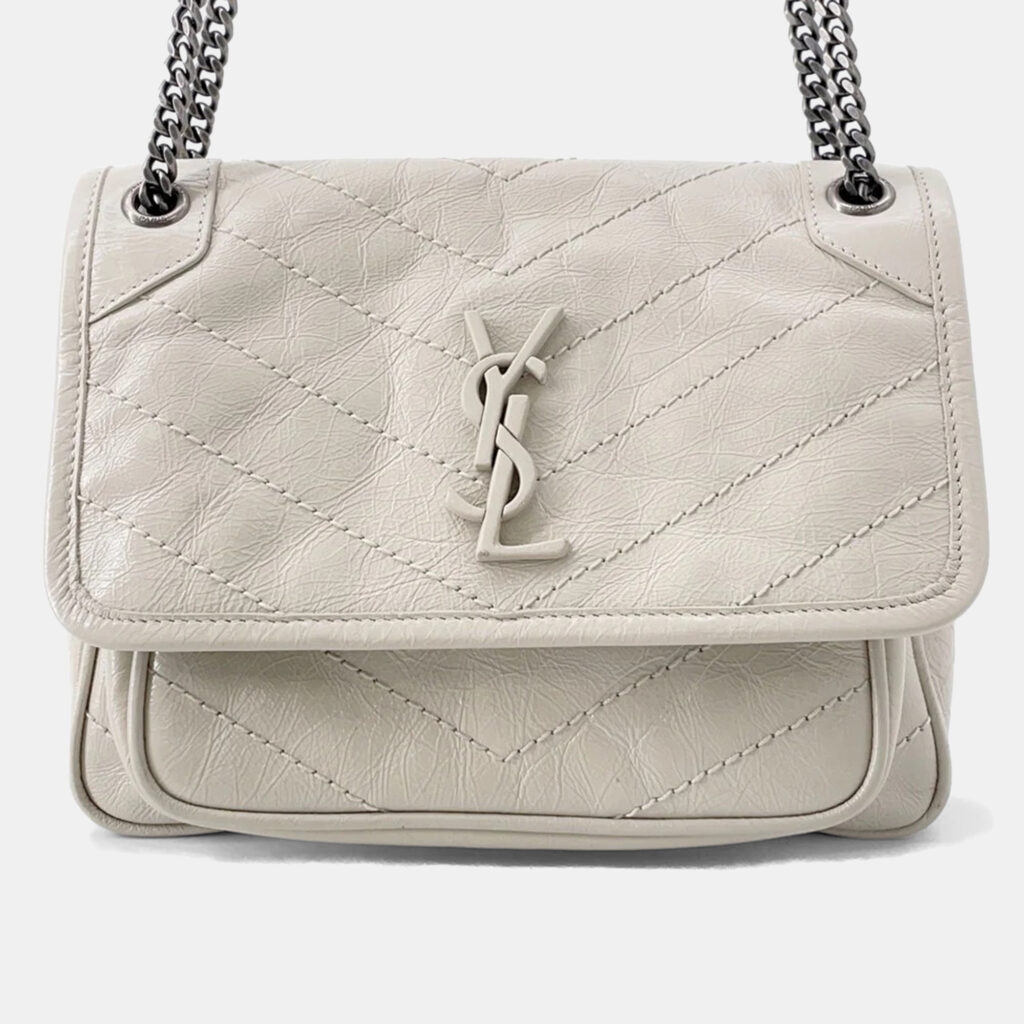 Saint Laurent Paris Niki Baby Chainshoulder Bag White Vintage Leather Size Baby Saint Laurent Paris Niki Baby Chainshoulder Bag White Vintage Leather Size Baby