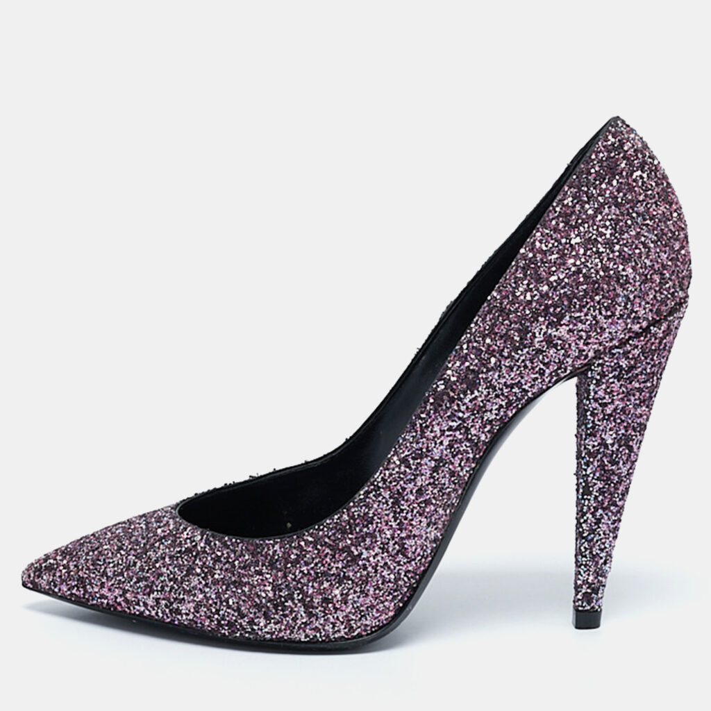 Saint Laurent Purple Glitter Pointed Toe Pumps Size 38.5 Saint Laurent Purple Glitter Pointed Toe Pumps Size 38.5