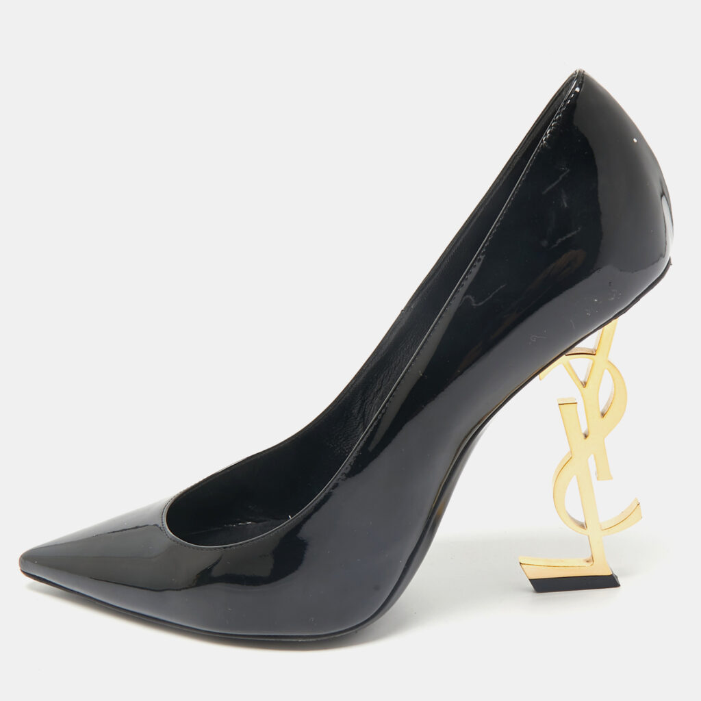 luxury-women-saint-laurent-paris-used-shoes-p1164999-001-1.jpg Saint Laurent Paris Black Patent Leather Opyum Pumps Size 39.5