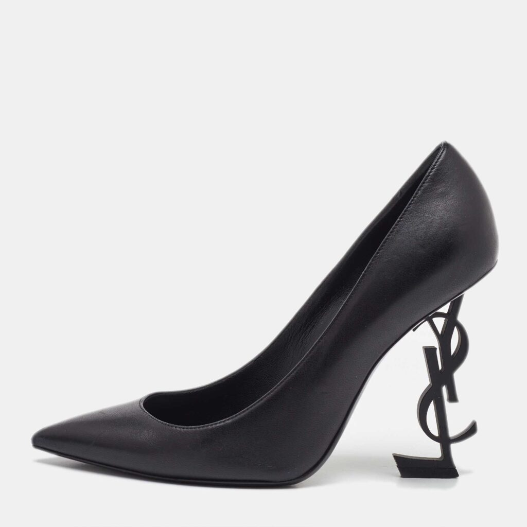 Saint Laurent Black Patent Leather Opyum Pumps Size 38.5