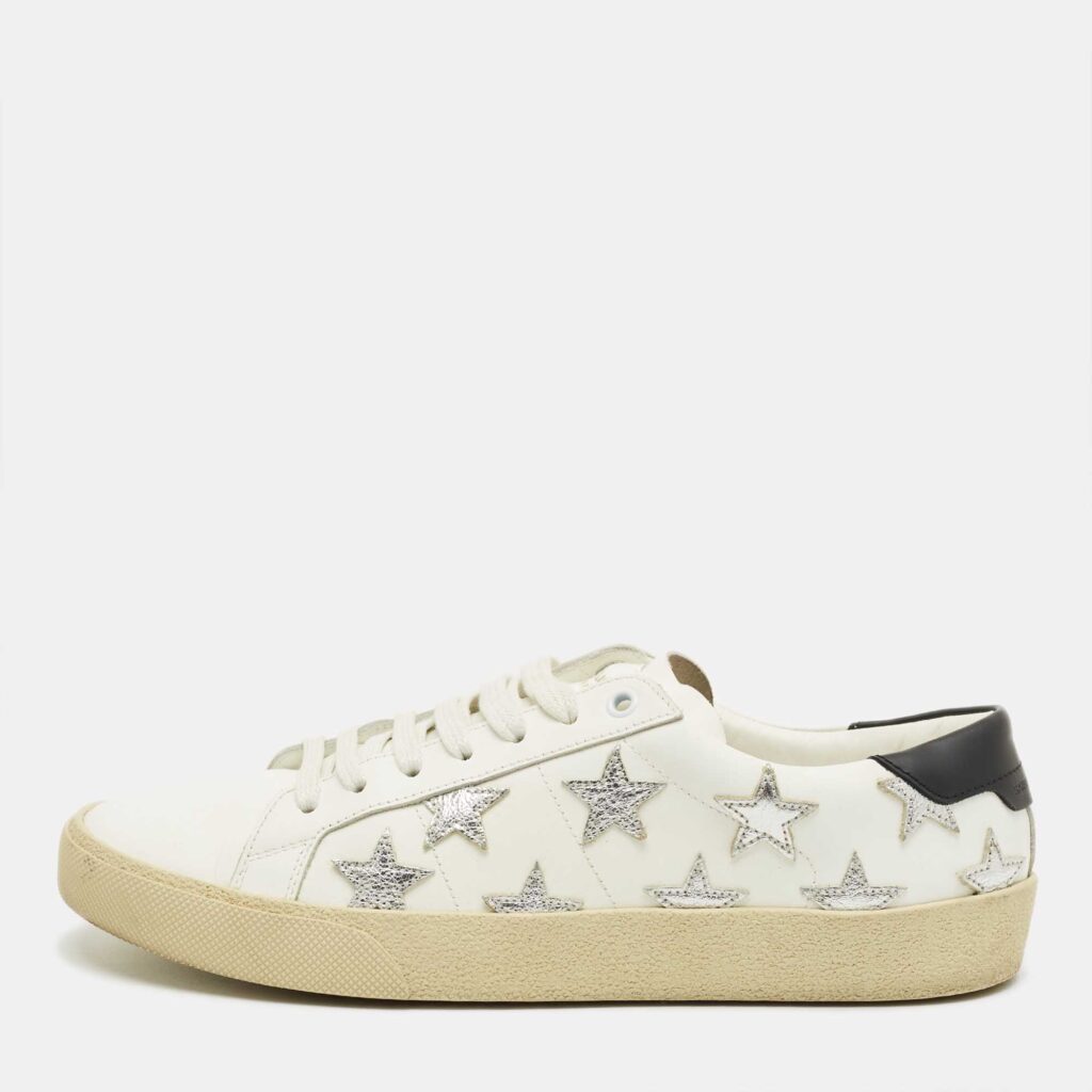 Saint Laurent White Leather Court Classic SL/06 Star California Sneakers Size 41 Saint Laurent White Leather Court Classic SL/06 Star California Sneakers Size 41