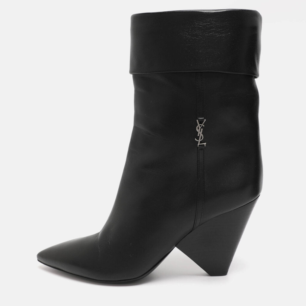 Saint Laurent Paris Black Leather Mid Calf Boots Size 39 Saint Laurent Paris Black Leather Mid Calf Boots Size 39