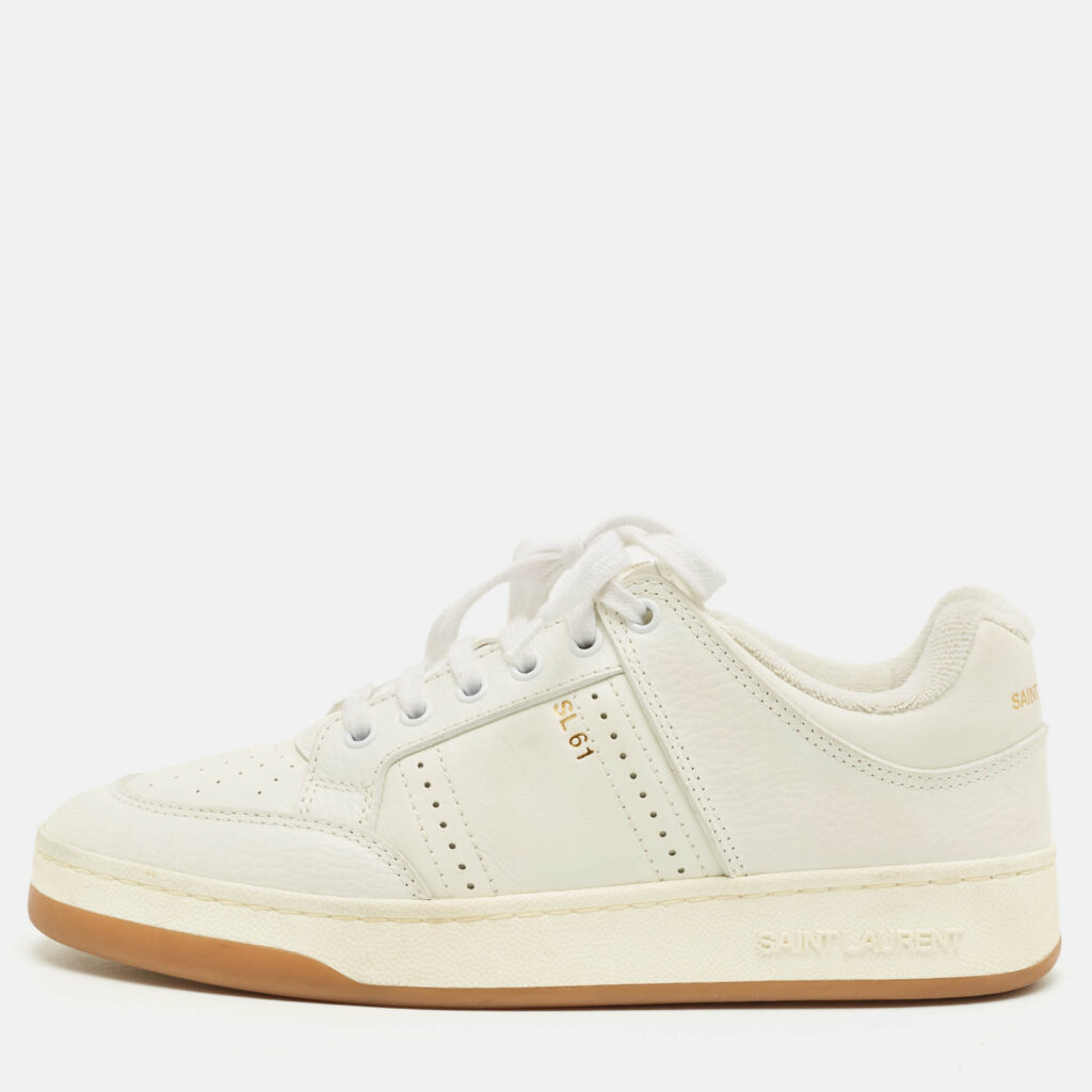 Saint Laurent White SL/61 Lace Up Sneakers Size 40 Saint Laurent White SL/61 Lace Up Sneakers Size 40