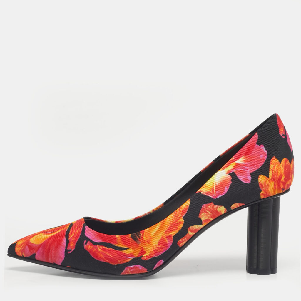 Salvatore Ferragamo Multicolor Floral Fabric Badia Pumps Size 39.5