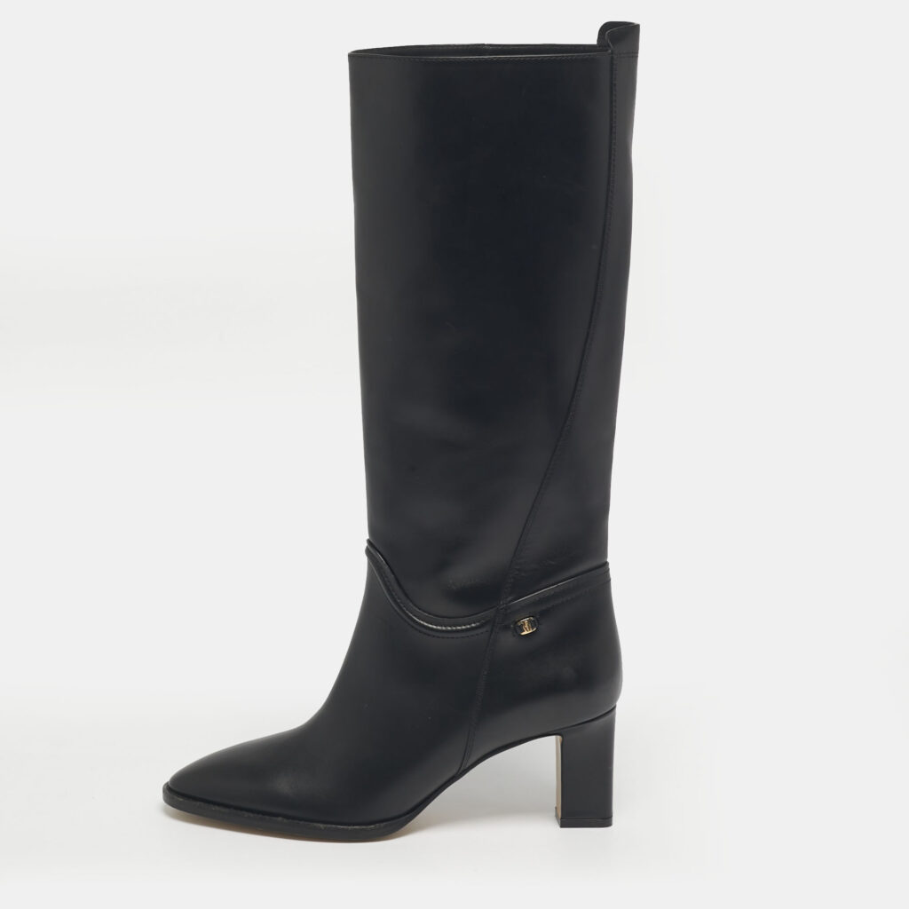 Salvatore Ferragamo Black Leather Torris Knee Length Boots Size 39.5 Salvatore Ferragamo Black Leather Torris Knee Length Boots Size 39.5