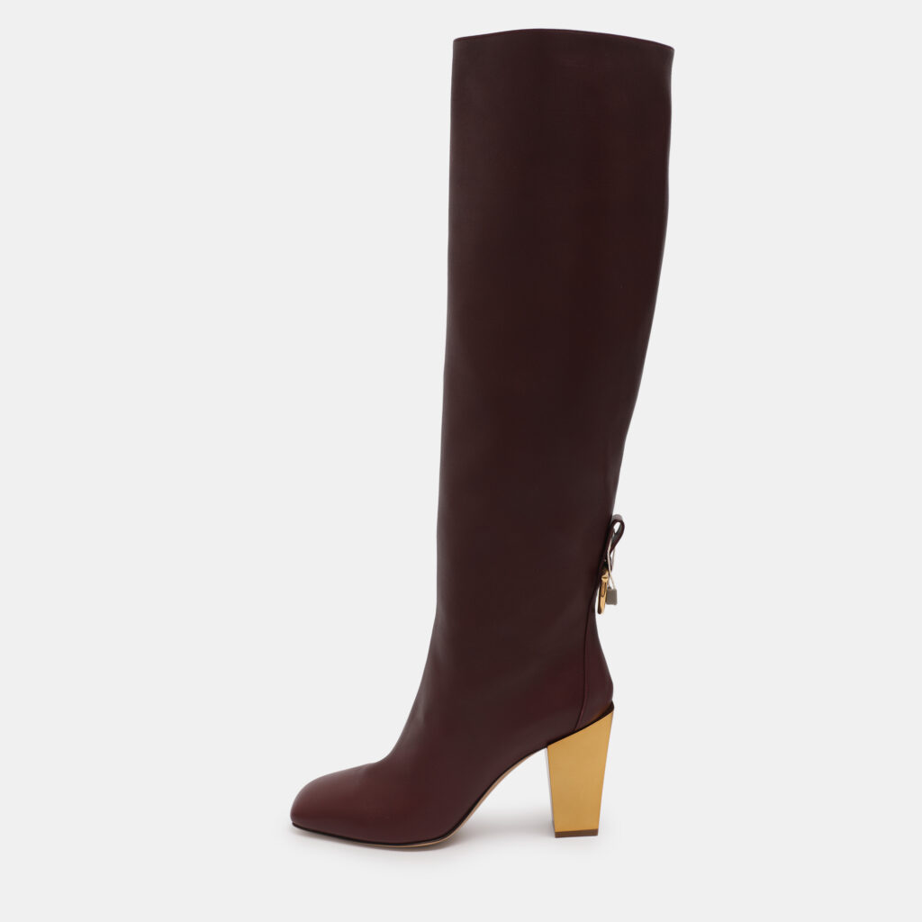 Salvatore Ferragamo Burgundy Leather Blavy Knee Length Boots Size 38.5 Salvatore Ferragamo Burgundy Leather Blavy Knee Length Boots Size 38.5