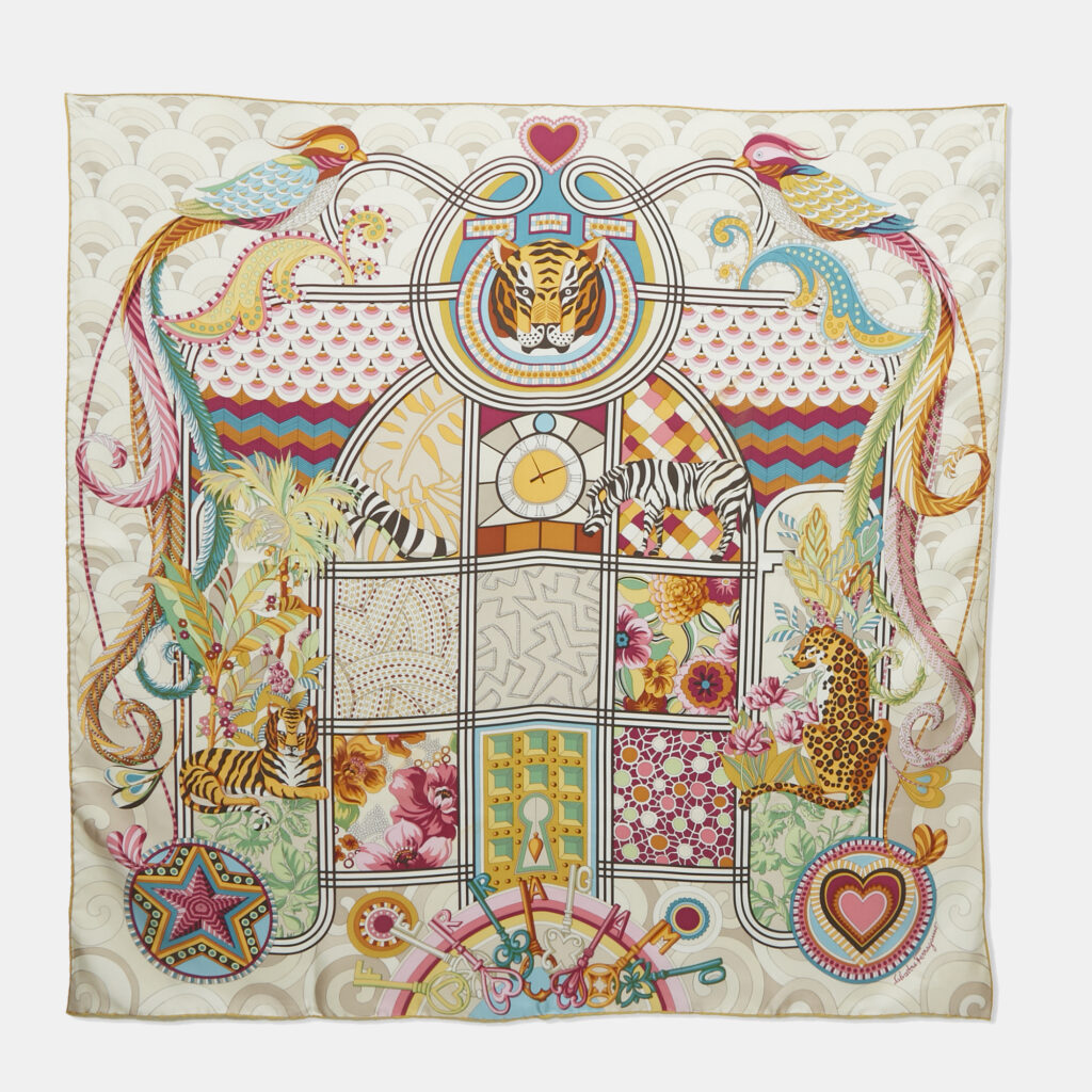 luxury-women-salvatore-ferragamo-used-accessories-p1246758-001-1.jpg Salvatore Ferragamo Multicolor Printed Silk Square Scarf