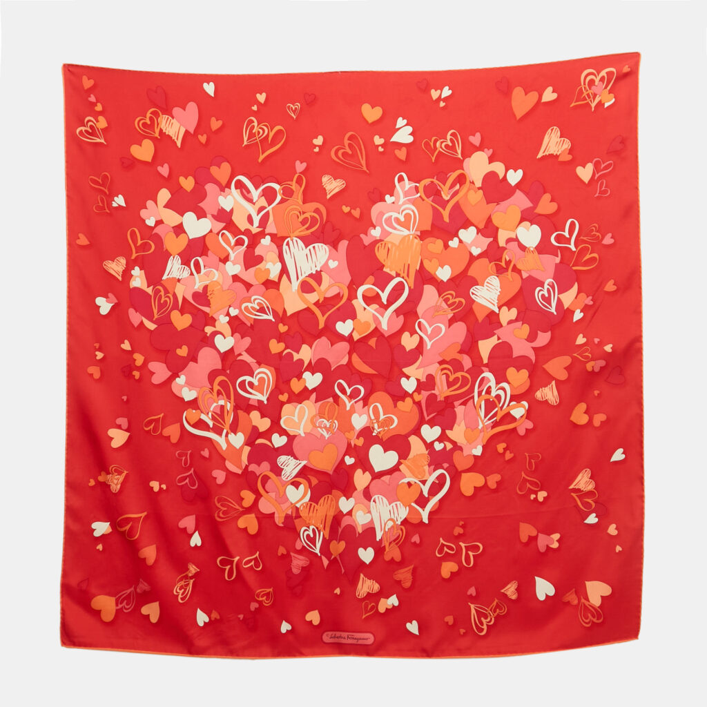 luxury-women-salvatore-ferragamo-used-accessories-p1246867-001.jpg Salvatore Ferragamo Red Hearts Print Silk Scarf