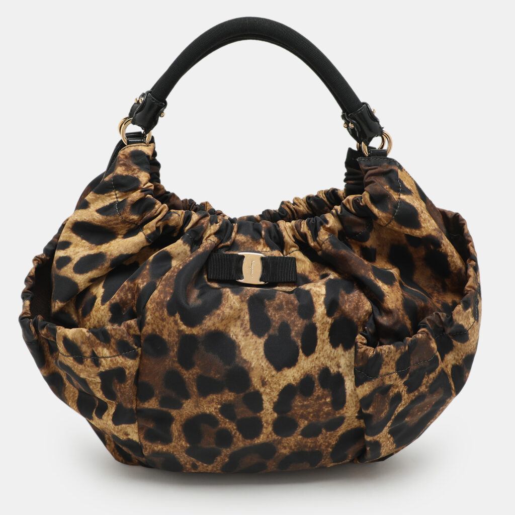 luxury-women-salvatore-ferragamo-used-handbags-p1175739-001-1.jpg Salvatore Ferragamo Brown Leopard Print Nylon Vara Bow Hobo