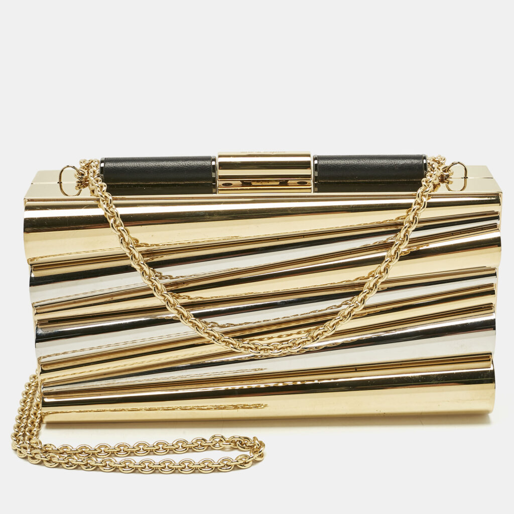 Salvatore Ferragamo x Sara Battaglia Gold/Silver Metal Sinila Clutch Salvatore Ferragamo x Sara Battaglia Gold/Silver Metal Sinila Clutch