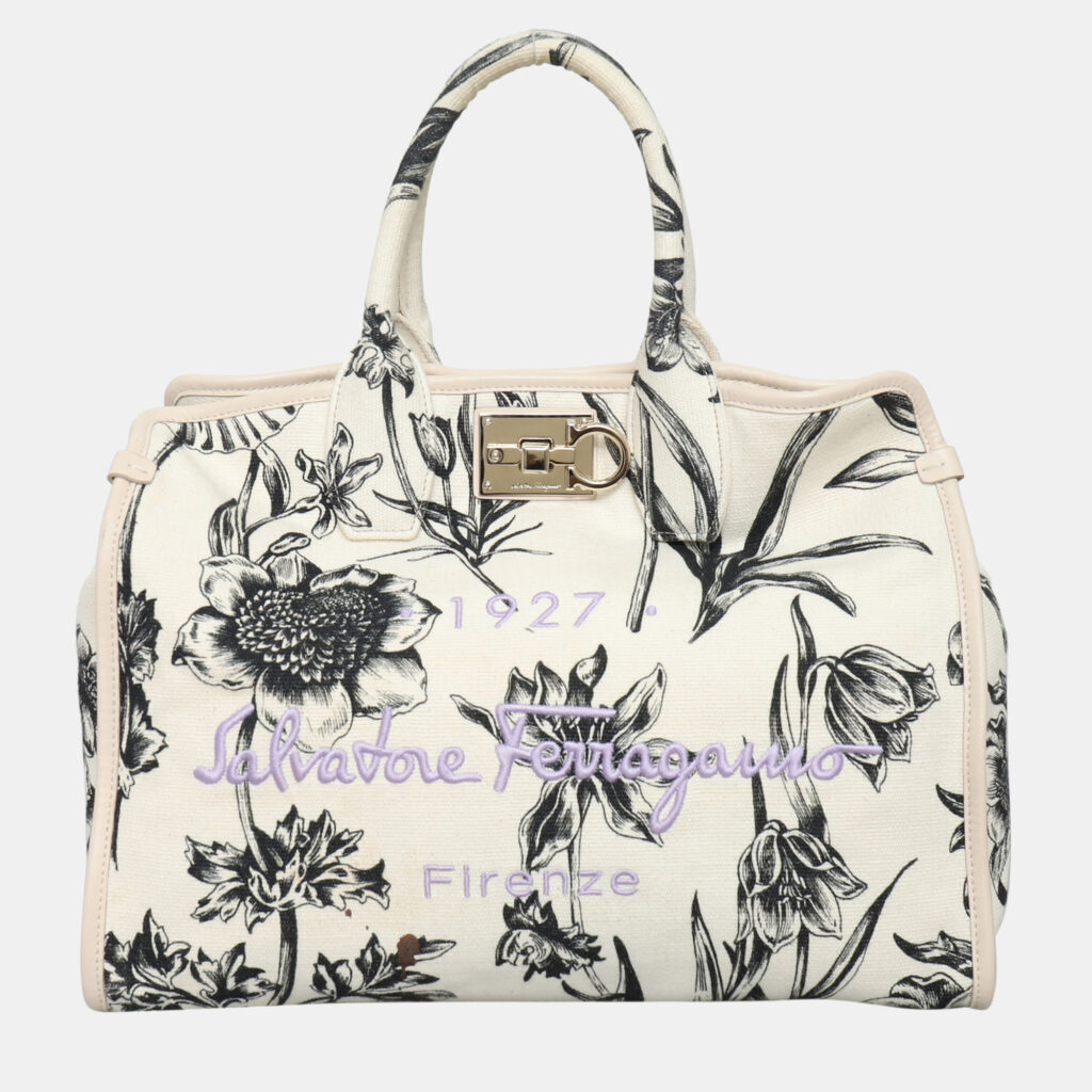 Salvatore Ferragamo The Studio Floral Print Tote Bag