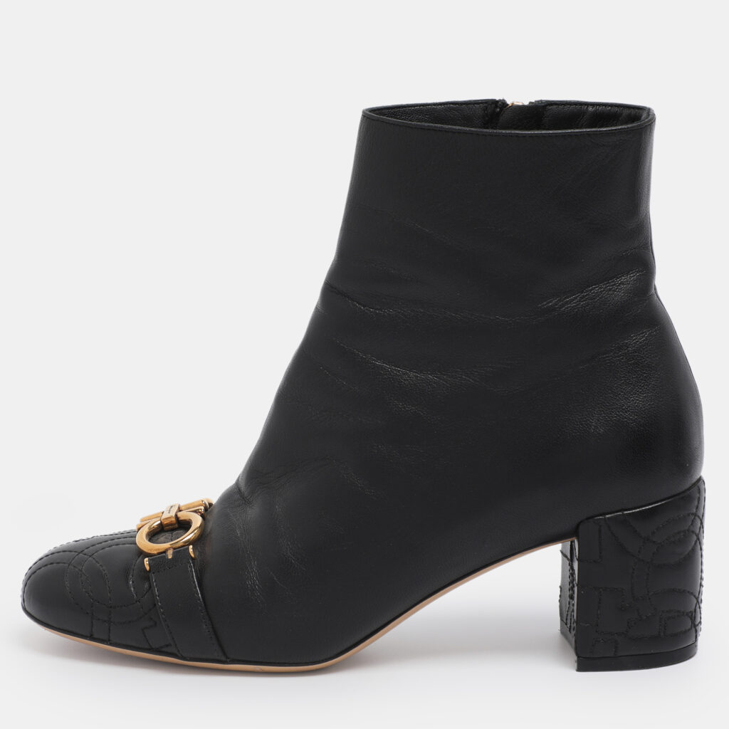 Salvatore Ferragamo Black Leather Lilla Mid Calf Boots Size 36 Salvatore Ferragamo Black Leather Lilla Mid Calf Boots Size 36
