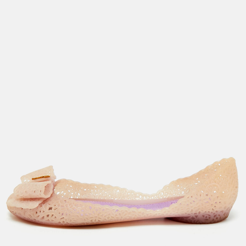 Salvatore Ferragamo Cream Jelly Nilly Bow Ballet Flats Size 36.5 Salvatore Ferragamo Cream Jelly Nilly Bow Ballet Flats Size 36.5