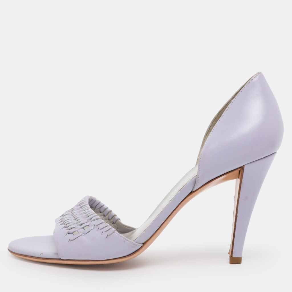 Salvatore Ferragamo Purple Leather Open Toe Pumps Size 37 Salvatore Ferragamo Purple Leather Open Toe Pumps Size 37