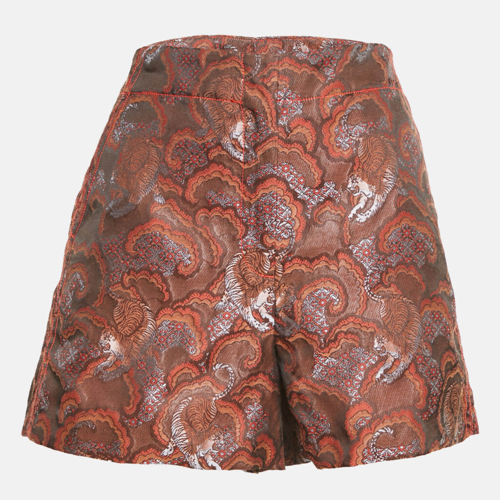 Sandro Brown Paisley Jacquard Shorts L Sandro Brown Paisley Jacquard Shorts L