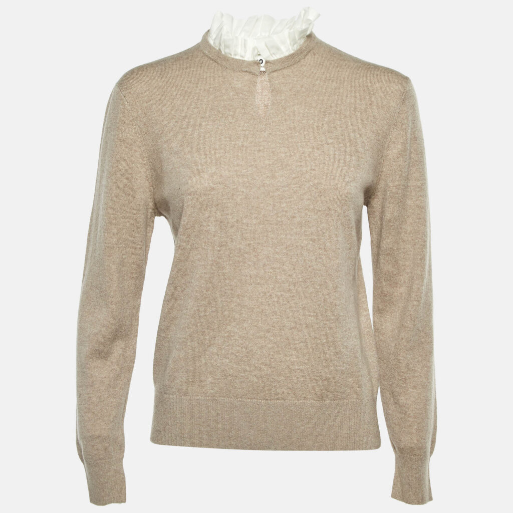 Sandro Beige Wool & Cashmere Isaure Sweater S Sandro Beige Wool & Cashmere Isaure Sweater S