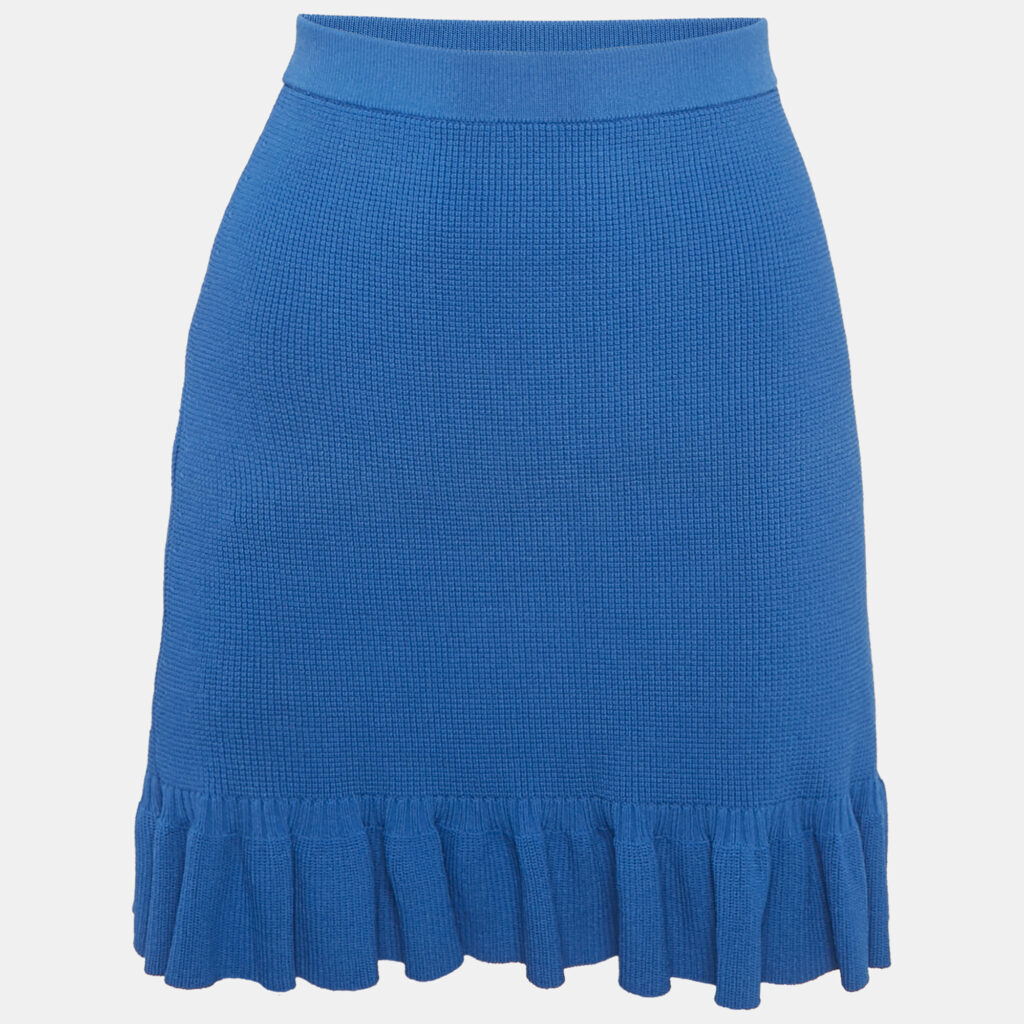 luxury-women-sandro-used-clothes-p1169786-007-1.jpg Sandro Blue Knit Mini Skirt M