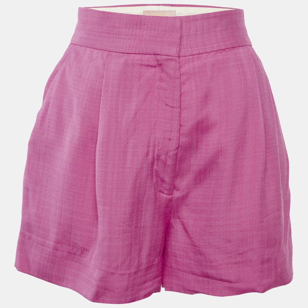 Sandro Pink Crepe Pleated Shorts S Sandro Pink Crepe Pleated Shorts S