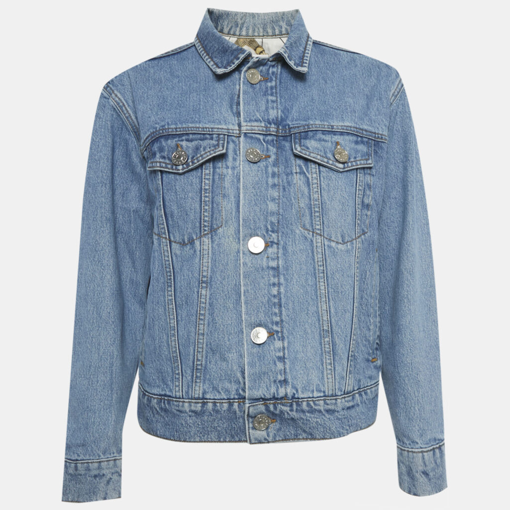 Sandro Blue Denim Long Sleeve Jacket S Sandro Blue Denim Long Sleeve Jacket S