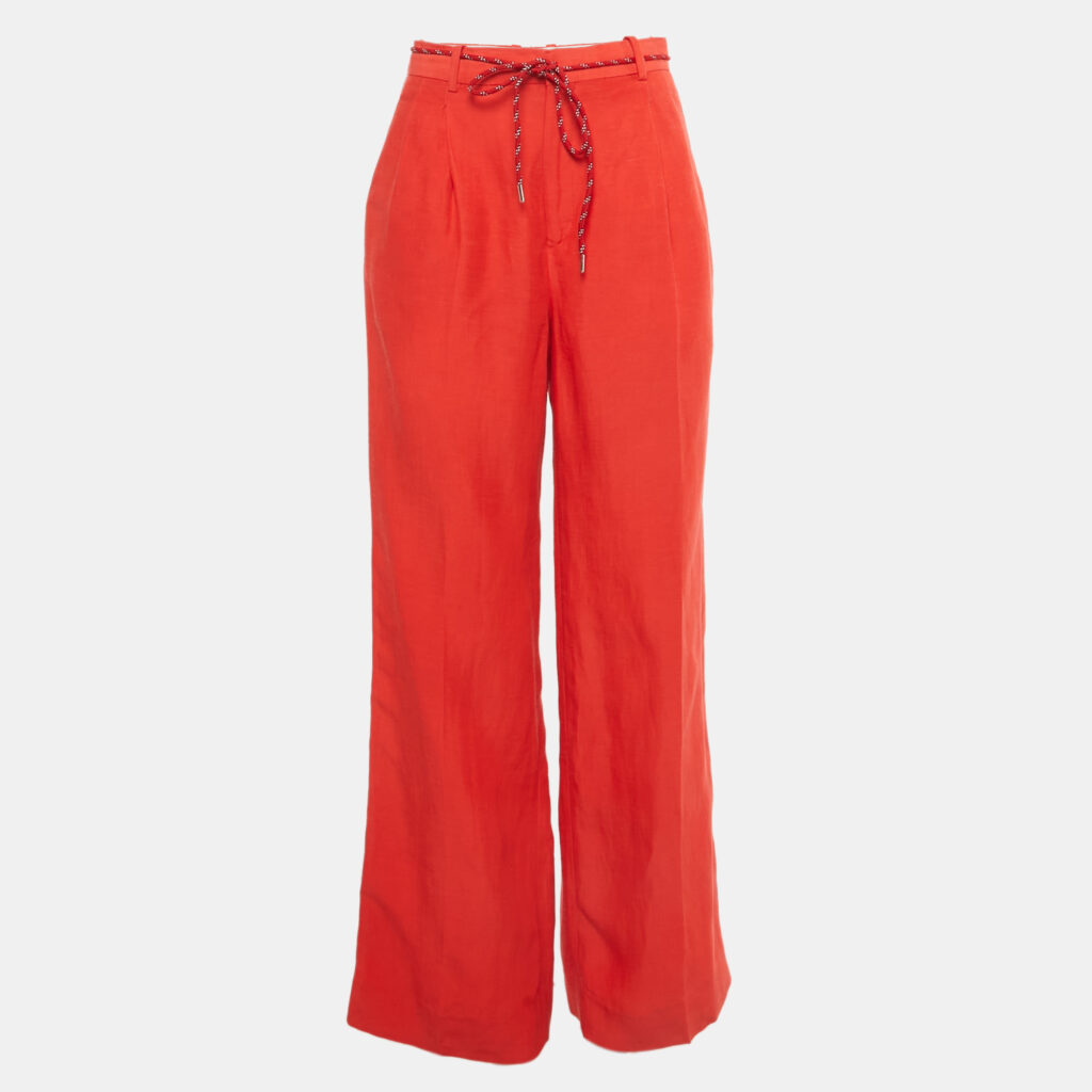 luxury-women-sandro-used-clothes-p1244568-001.jpg Sandro Red Linen Blend Trousers S