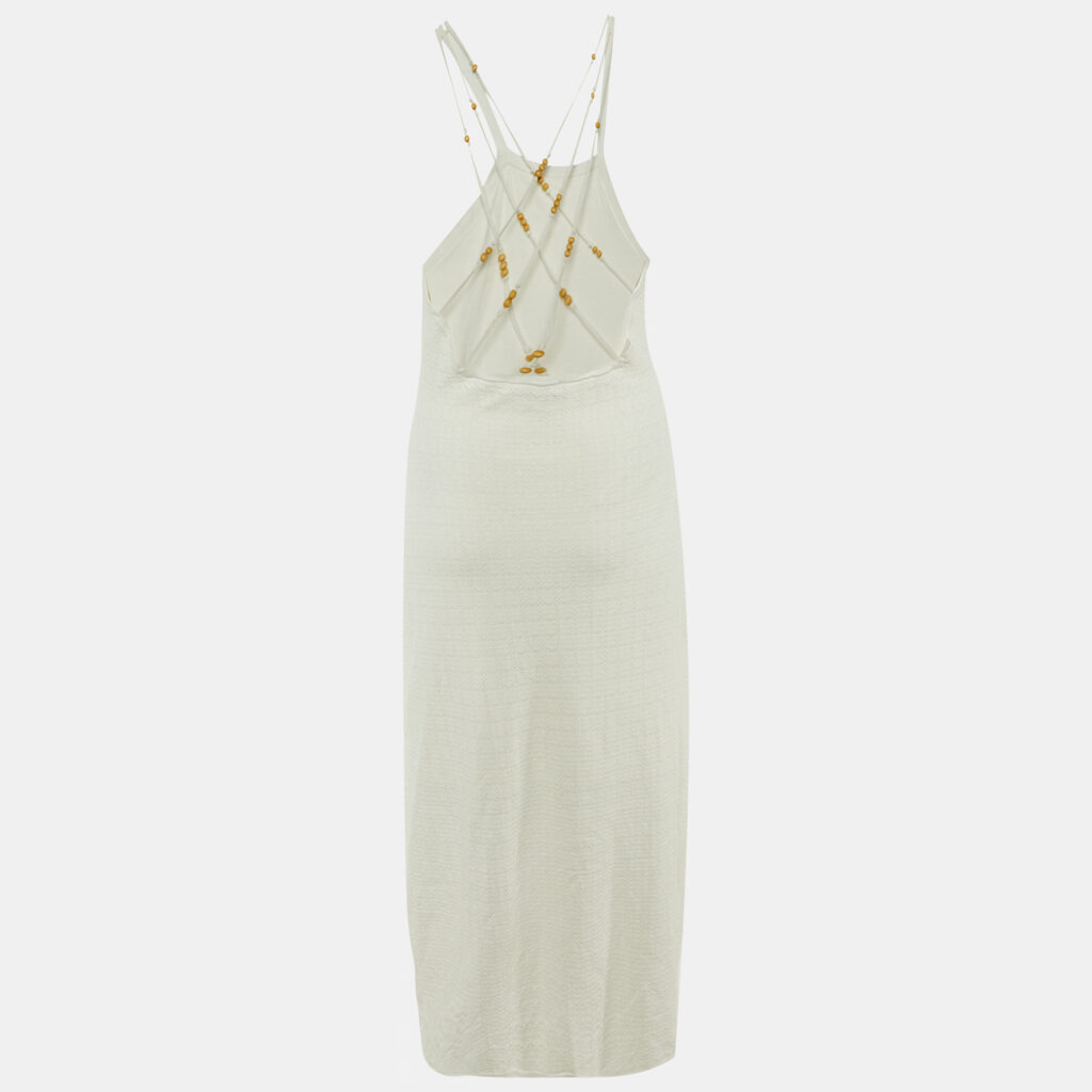 Sandro White Bead Embellished Detail Knit Midi Dress XL Sandro White Bead Embellished Detail Knit Midi Dress XL