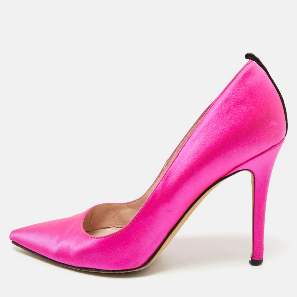 SJP Sarah Jessica Parker Fuchsia Satin Pointed Toe Pumps Size 37 SJP Sarah Jessica Parker Fuchsia Satin Pointed Toe Pumps Size 37