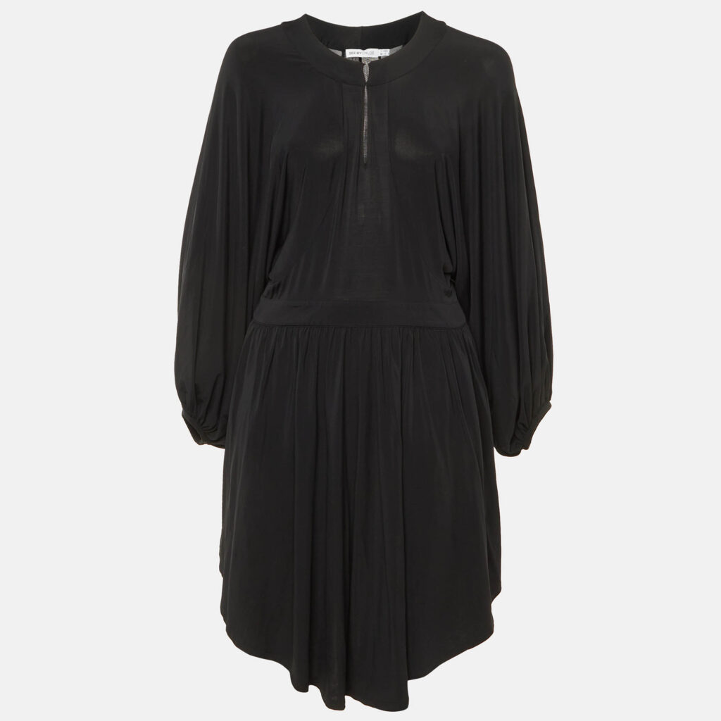 See by Chloé Black Jersey Knee Length Dress S
