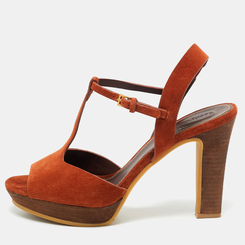 See by Chloe Brown Suede Platform Sandals Size 41