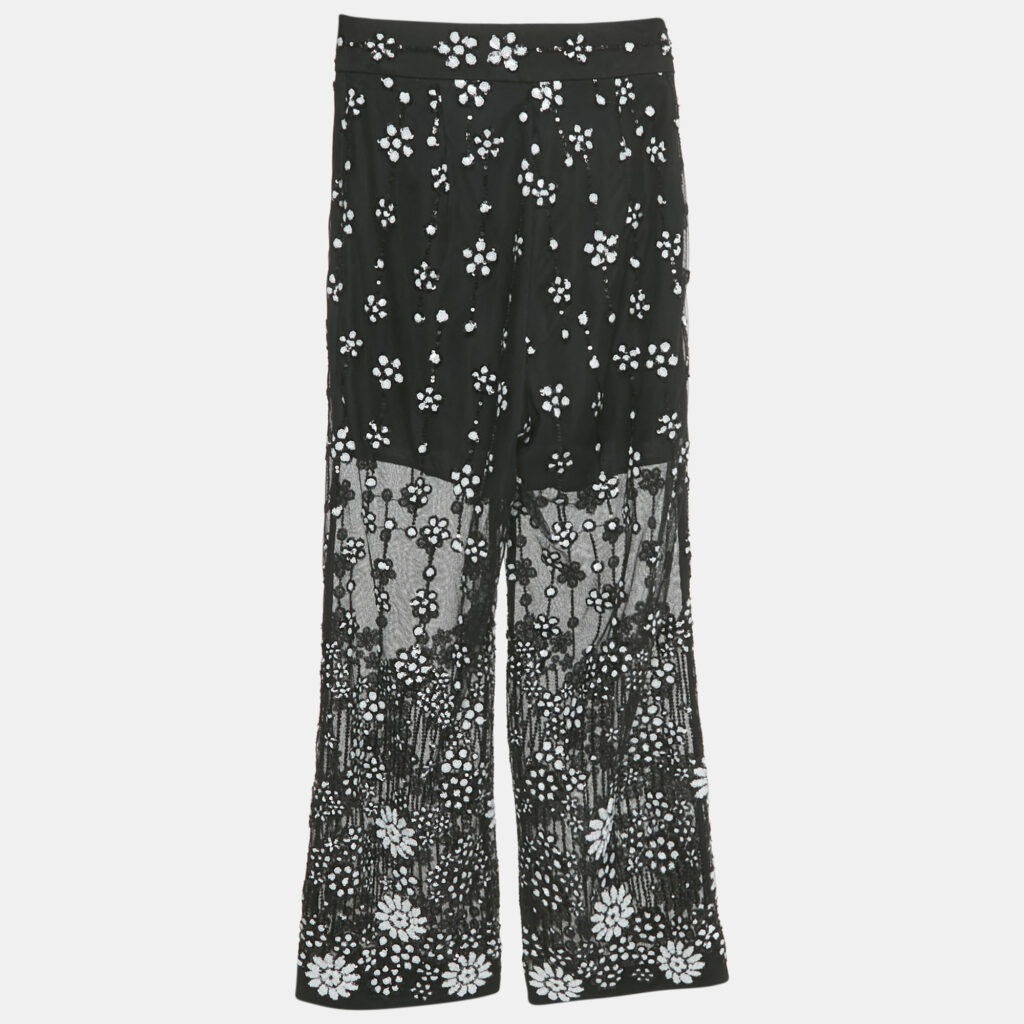 luxury-women-self-portrait-new-clothes-p1169966-001-1.jpg Self-Portrait Black Sequined Deco Trousers S